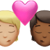 🧑🏼‍❤️‍💋‍🧑🏾 kiss: person, person, medium-light skin tone, medium-dark skin tone display on Apple